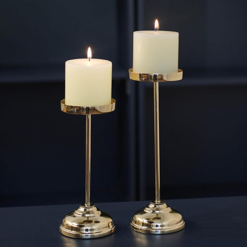 Handcrafted Large Metal Pillar Candle Holders